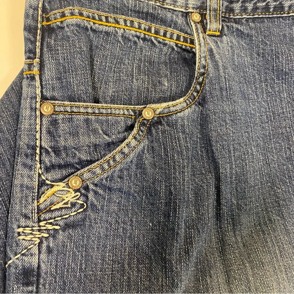 Phat Farm Men's Wide Leg‎ Embroidered Streetwear Hip Hop Grunge Jeans Size 44x33
